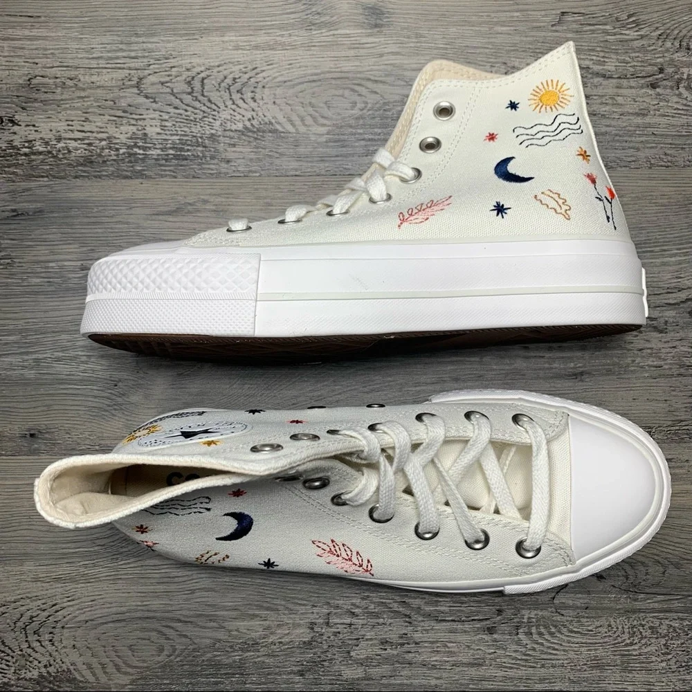 Women’s Converse Platform It’s Okay To Wander White Lift Multi Size - Picture 3 of 6
